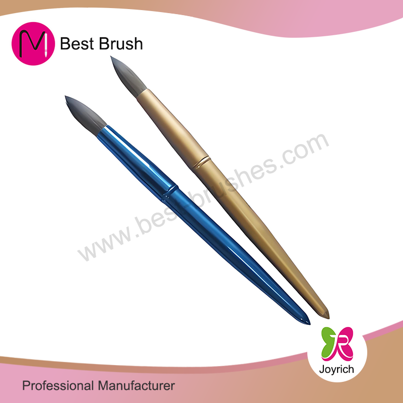 Mavi Metal Kolinsky Acryilc Tırnak Fırçası