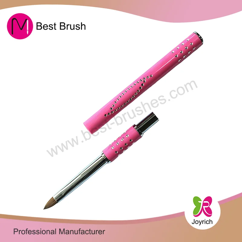 Pembe Metal Kolinsky 3D Tırnak Fırçası